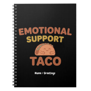 Emotional Support Taco Funny Retro Kawaii Comfort  Notebook