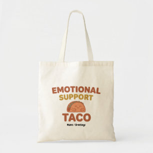 Emotional Support Taco Funny Retro Kawaii Comfort Tote Bag