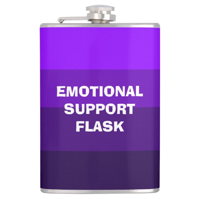 Emotional Support Vinyl Wrapped Flask (Front)