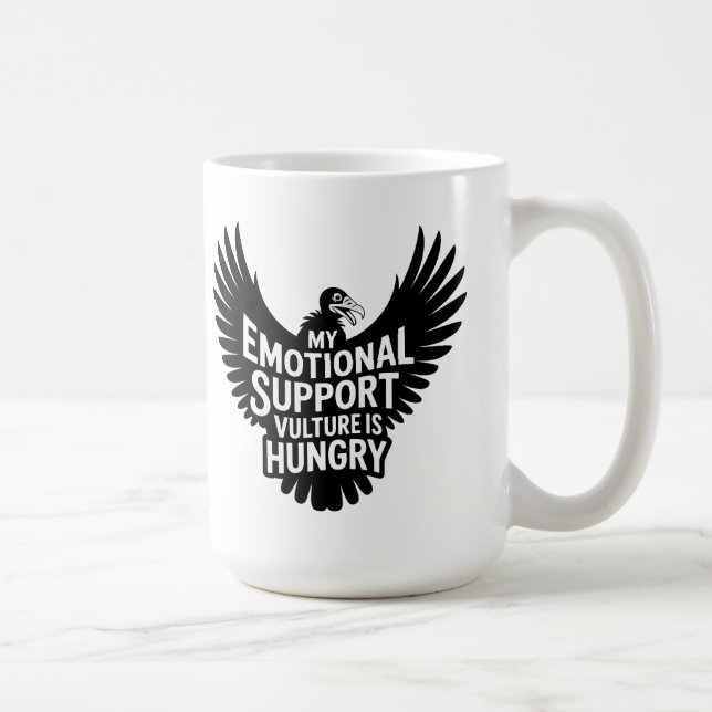 Emotional Support Vulture Neurodivergence Humour Coffee Mug (Right)