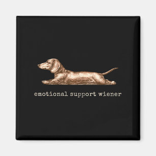 Emotional Support Wiener Funny Dachshund Dog Meme Magnet