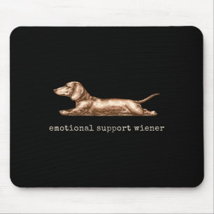 Emotional Support Wiener Funny Dachshund Dog Meme Mouse Pad
