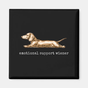 Emotional Support Wiener Funny Dachshund Dog Owner Magnet