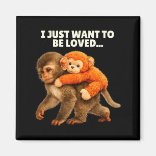 Emotional supports cute monkey baby punch hug plus magnet
