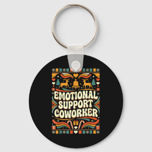 Emotional Suprt Coworker Funny Ugly Christmas Swea Key Ring
