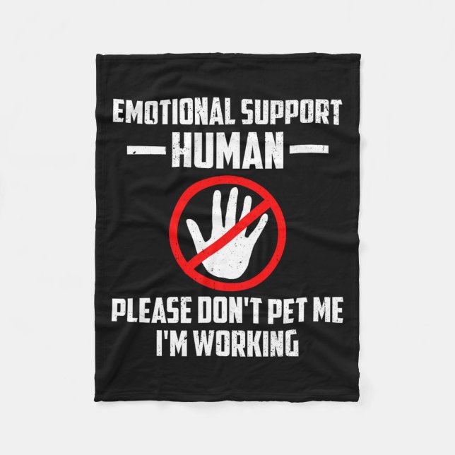 Emotional-suprt Human Halloween Costume Do Not Pet Fleece Blanket (Front)