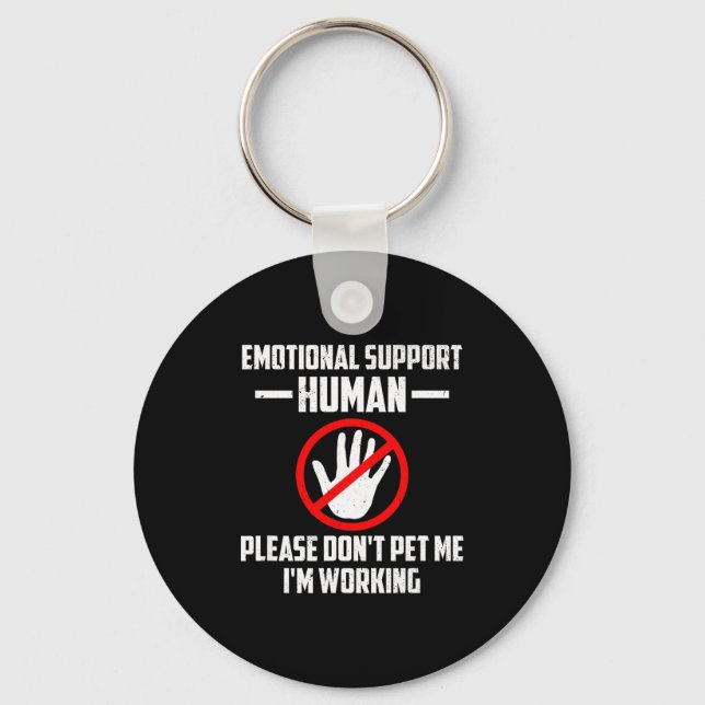 Emotional-suprt Human Halloween Costume Do Not Pet Key Ring (Front)