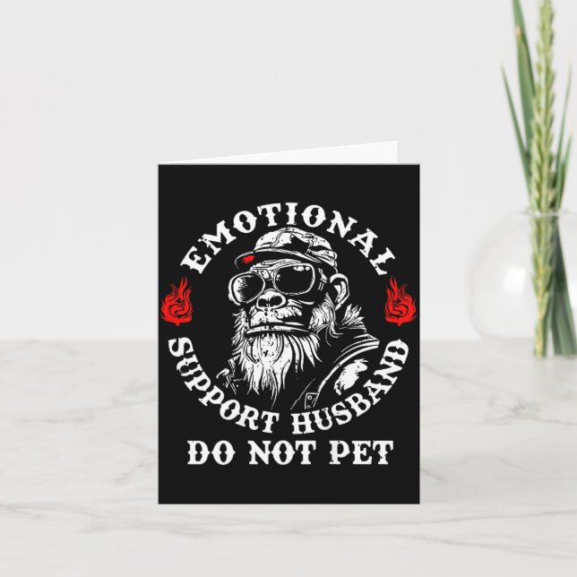 Emotional Suprt Husband Do Not Pet Funny Monkey (o Card (Front)