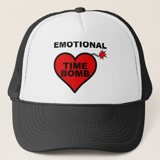 Emotional Time Bomb Funny Ball Cap Trucker Hat (Front)