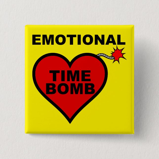 Emotional Time Bomb Funny Button Badge Pin (Front)
