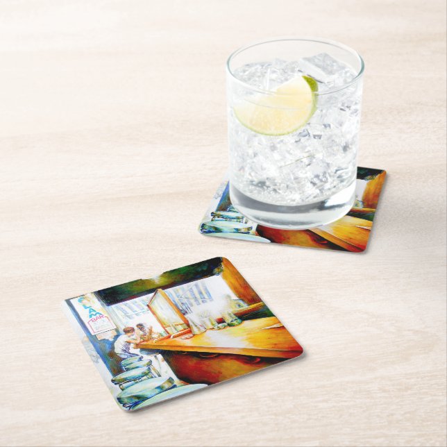 Emotional to Motivate, Logic to Justify Square Paper Coaster (Insitu)