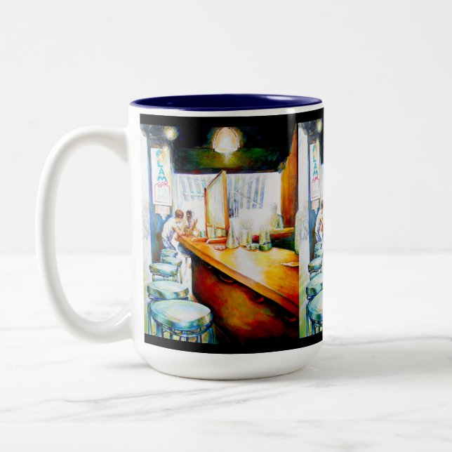 Emotional to Motivate, Logic to Justify Two-Tone Coffee Mug (Left)