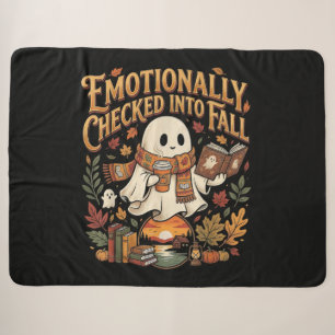 Emotionally Checked Into Fall Autumn Halloween Sherpa Blanket