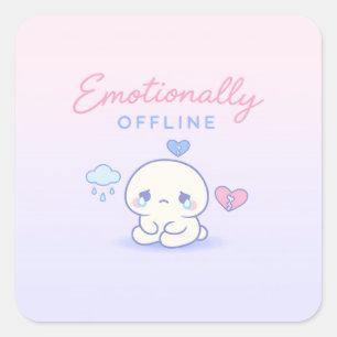 Emotionally Offline Aesthetic Introvert Square Sticker