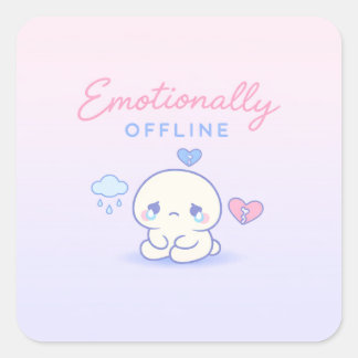 Emotionally Offline Aesthetic Introvert Square Sticker