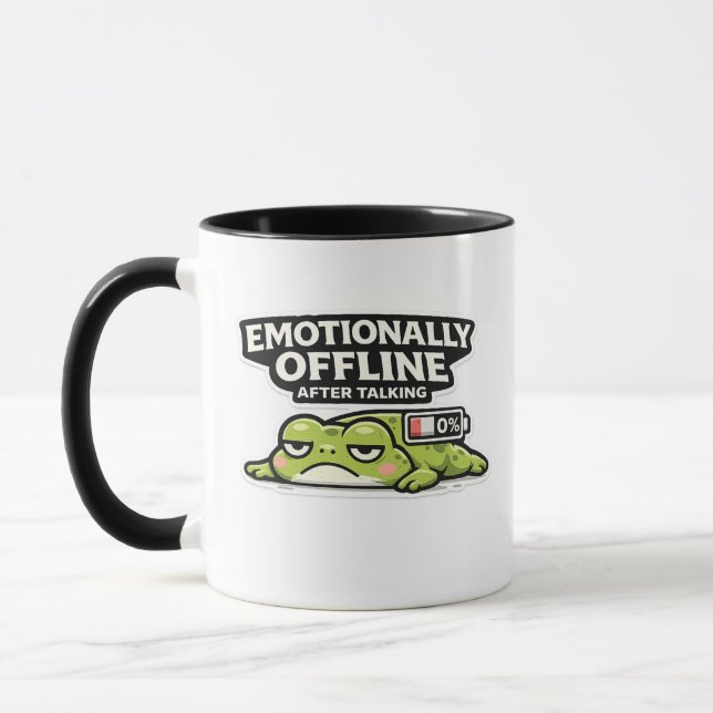 Emotionally Offline After Talking Frog Design Mug (Left)