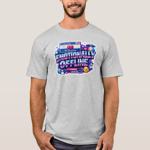 Emotionally Offline Retro Y2K Aesthetic Sticker T-Shirt
