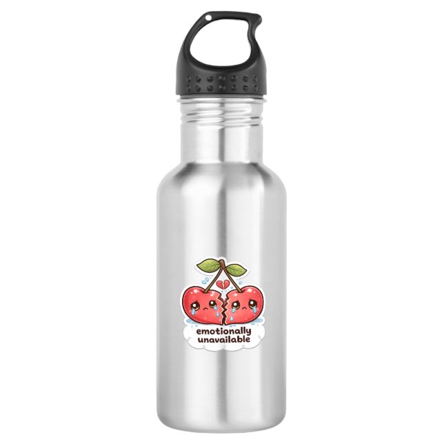 Emotionally Red Cherry Water Bottles (Front)