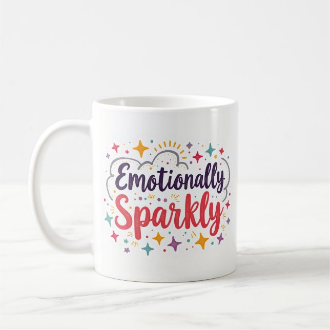 Emotionally Sparkly Cute Coffee Mug (Left)