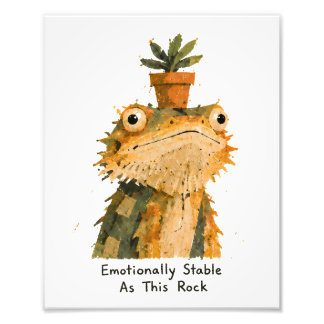 Emotionally Stable Bearded Dragon Art Photo Print