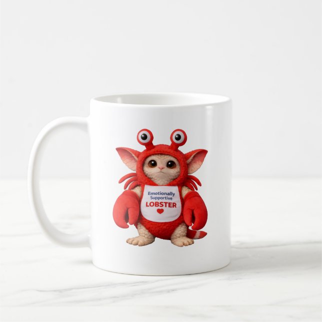 Emotionally Supportive Lobster Mug (Left)