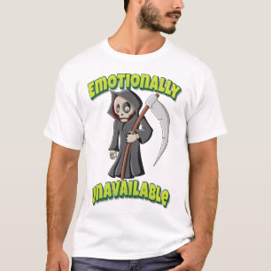 Emotionally Unavailable Kawaii Grim Reaper Cartoon T-Shirt