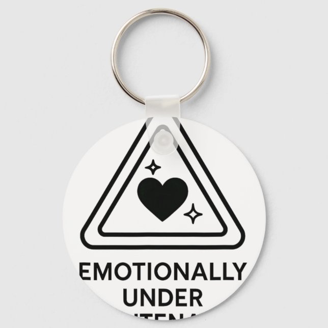 Emotionally Under Maintenance Warning Sign For Men Key Ring (Front)