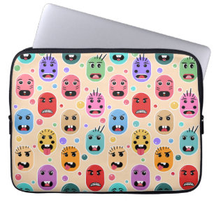 Emotions Colourful Faces Laptop Sleeve