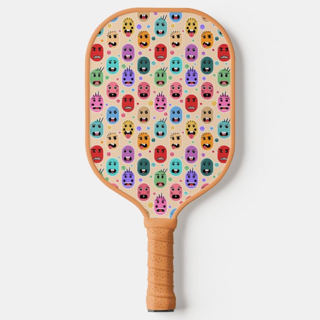 Emotions Colourful Faces Skateboard Pickleball Paddle (Front)