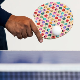 Emotions Colourful Faces Skateboard Ping Pong Paddle