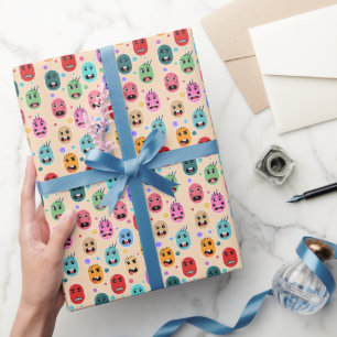 Emotions Colourful Faces Wrapping Paper