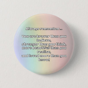 Empath Bravery Positive Encouragement Quote 6 Cm Round Badge