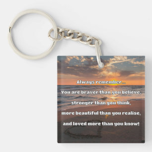 Empath Bravery Positive Encouragement Quote Key Ring