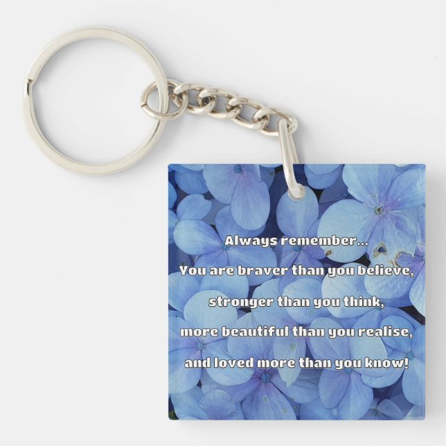 Empath Bravery Positive Encouragement Quote Key Ring (Front)