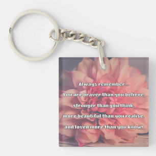 Empath Bravery Positive Encouragement Quote Key Ring
