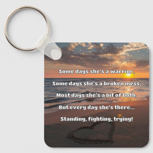 Empath Strength Positive Quote Encouragement  Key Ring (Front)