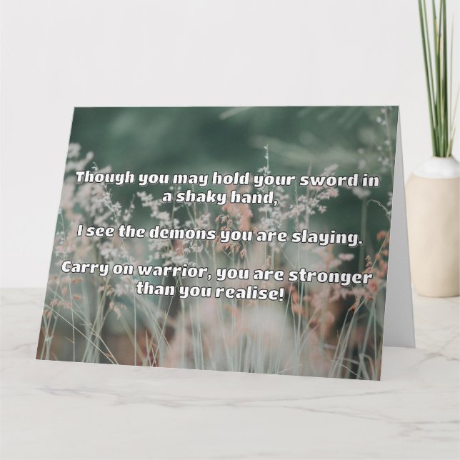 Empath Warrior Positive Quote Encouragement  Card (Front)