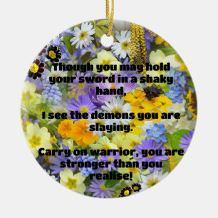 Empath Warrior Positive Quote Encouragement Ceramic Ornament