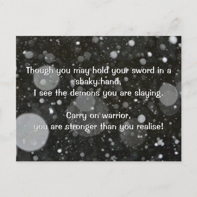 Empath Warrior Positive Quote Encouragement   Postcard (Front)