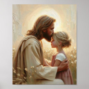 Empathy and Love - Jesus as Shepherd with Children Poster