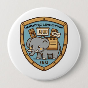 Empathy Elephant – Harmonic Leadership 10 Cm Round Badge