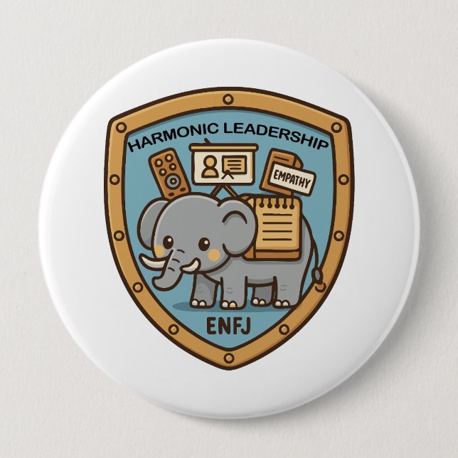 Empathy Elephant – Harmonic Leadership 10 Cm Round Badge (Front)