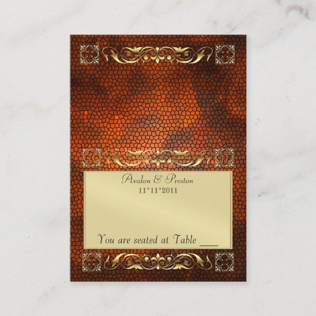 Emperior Amber Folding Table Placecard (Front)
