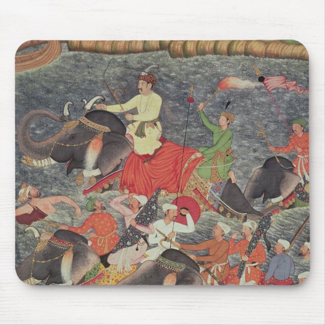 Emperor Akbar  crossing the River Ganges Mouse Pad (Front)