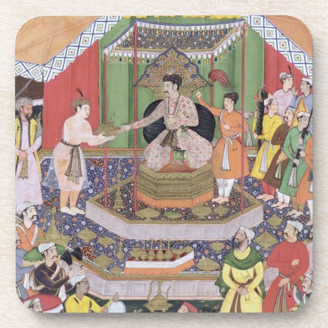 Emperor Akbar (r.1556-1605) entertained by his fos Coaster (Front)