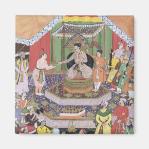 Emperor Akbar (r.1556-1605) entertained by his fos Magnet