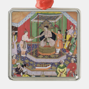 Emperor Akbar (r.1556-1605) entertained by his fos Metal Tree Decoration