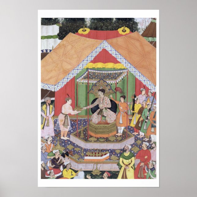 Emperor Akbar (r.1556-1605) entertained by his fos Poster (Front)