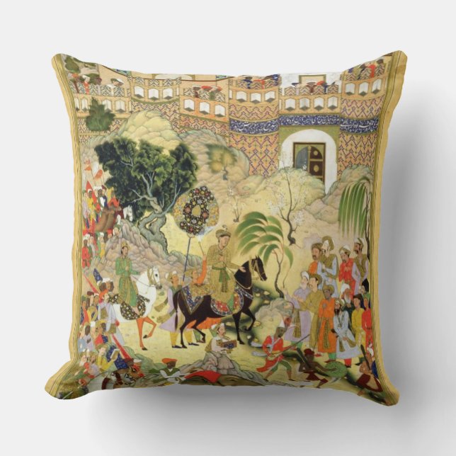 Emperor Akbar's triumphant entry into Surat, from Cushion (Front)