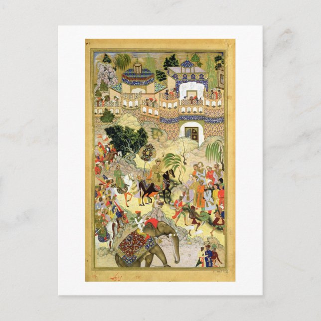 Emperor Akbar's triumphant entry into Surat, from Postcard (Front)